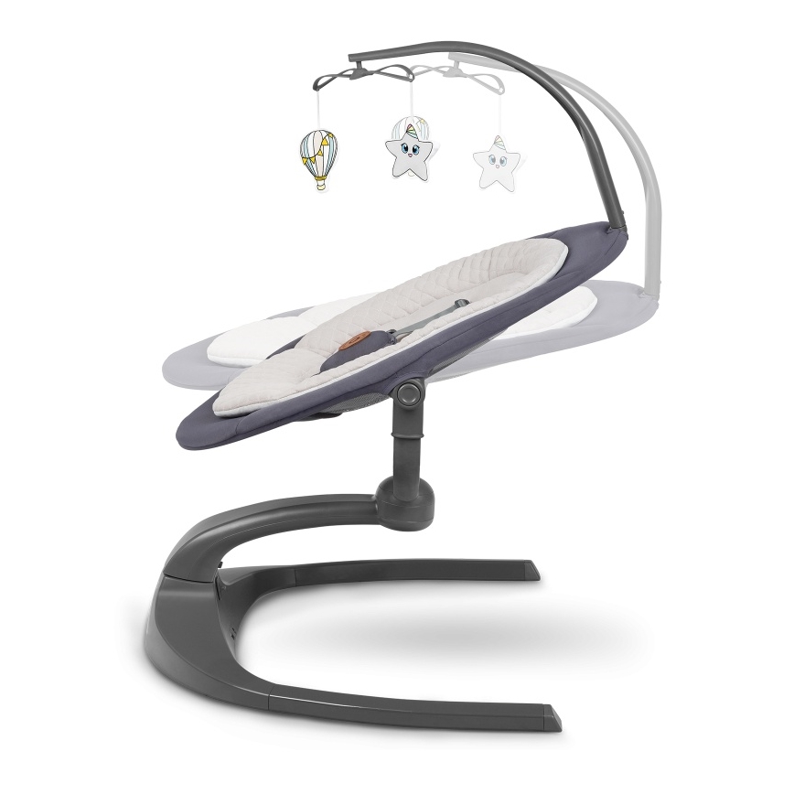 Lionelo - Dečija ljuljaška sa melodijom RINA 4xAA Sivi beton + daljinski upravljač