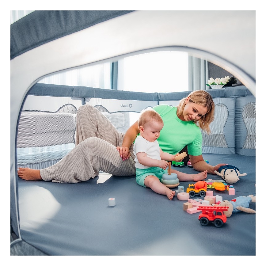 Lionelo - Dečija ogradica WILLOW XL siva