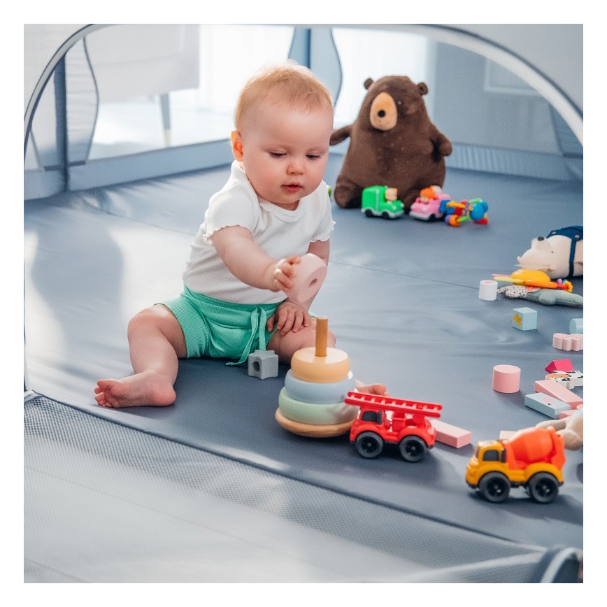 Lionelo - Dečija ogradica WILLOW XL siva