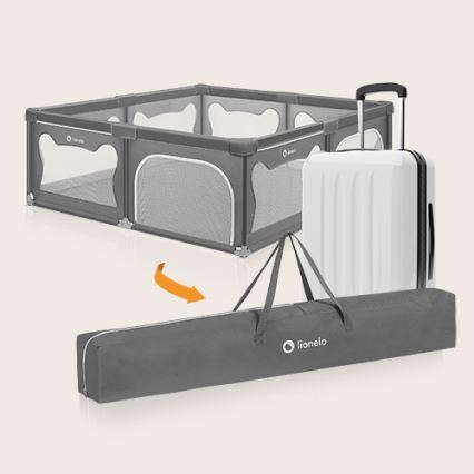 Lionelo - Dečija ogradica WILLOW XL siva