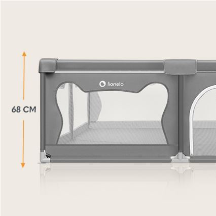 Lionelo - Dečija ogradica WILLOW XL siva