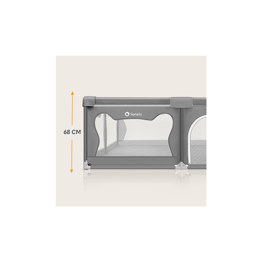 Lionelo - Dečija ogradica WILLOW XL siva