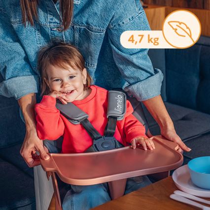 Lionelo - Dečija stolica za hranjenje 2u1 KOEN Pink Rose