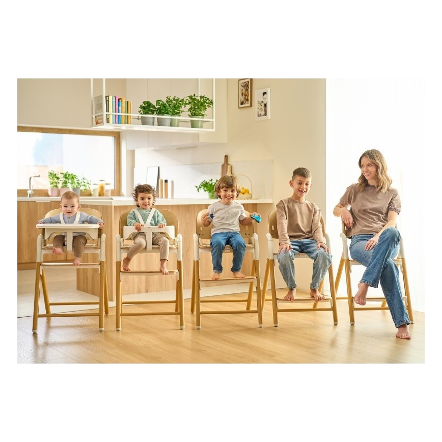 Lionelo - Dečija stolica za hranjenje 3u1 CELIA Sivo drvo