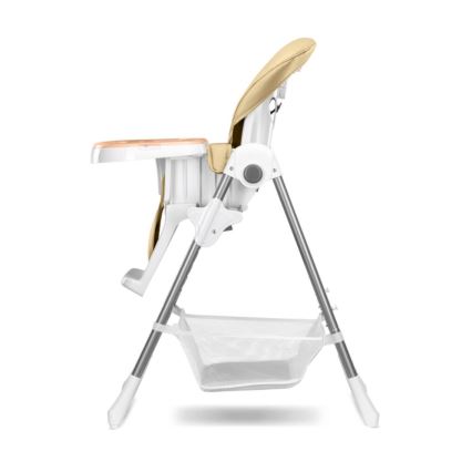 Lionelo - Dečija trpezarijska stolica LINN PLUS bela/bež