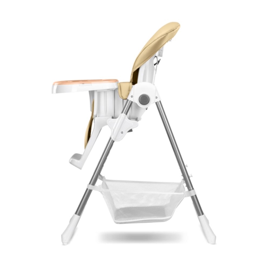 Lionelo - Dečija trpezarijska stolica LINN PLUS bela/bež