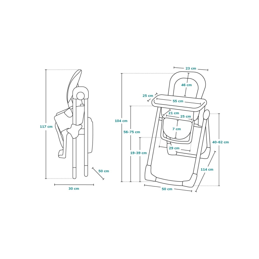 Lionelo - Dečija trpezarijska stolica LINN PLUS bela/bež