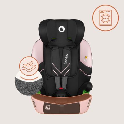 Lionelo - Dečije auto-sedište LEVI FIX i-Size 76-150 cm Pink Baby