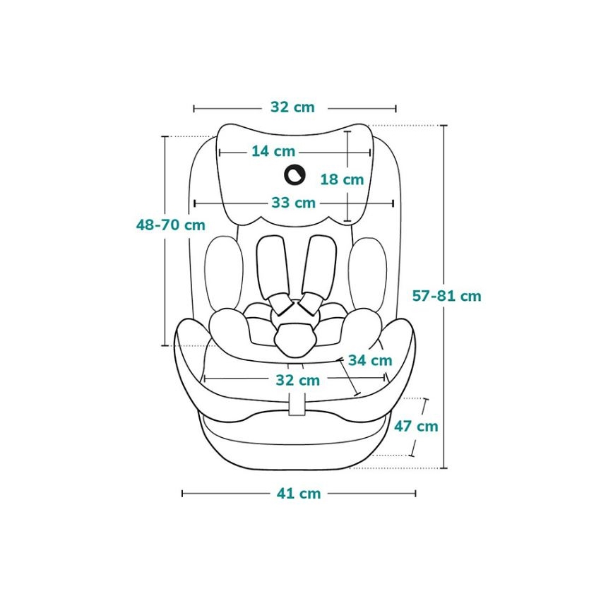 Lionelo - Dečije auto-sedište NEAL i-Size 100-150 cm tirkizno-zelena