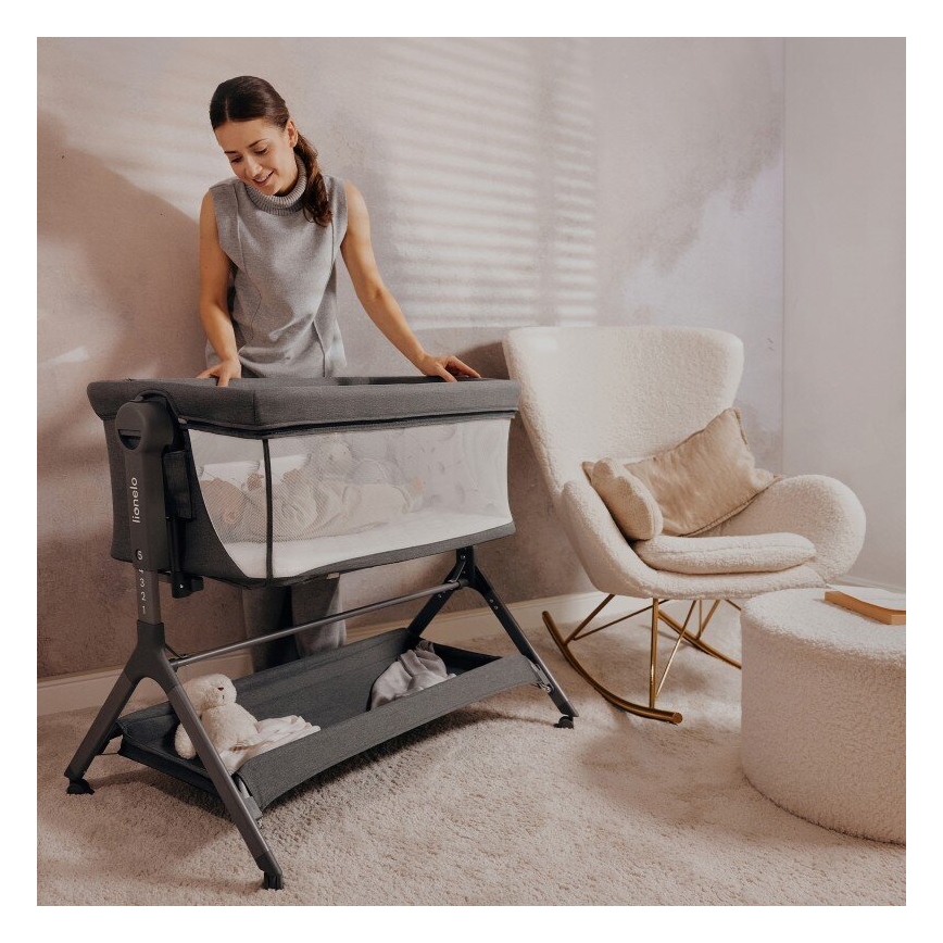 Lionelo - Dečiji krevetac 3u1 LEONIE PLUS siva