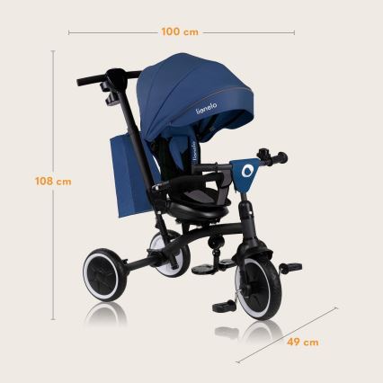 Lionelo - Dečiji tricikl TRIS PLUS Plavi denim