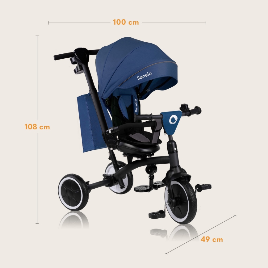 Lionelo - Dečiji tricikl TRIS PLUS Plavi denim