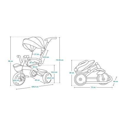 Lionelo - Dečiji tricikl TRIS ružičasta/siva