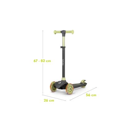 Lionelo - Dečiji trotinet JESSY 3xAA siva/zelena