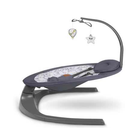 Lionelo - Dečja ljuljačka sa melodijom RALF 4xAA sivo-bela + daljinski upravljač