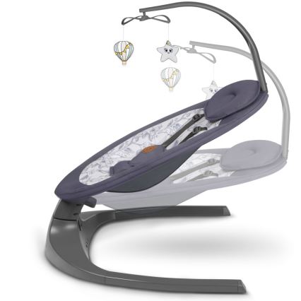 Lionelo - Dečja ljuljačka sa melodijom RALF 4xAA sivo-bela + daljinski upravljač