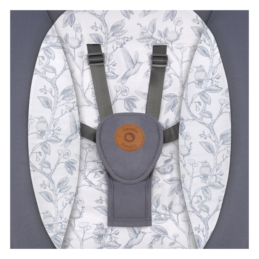 Lionelo - Dečja ljuljačka sa melodijom RALF 4xAA sivo-bela + daljinski upravljač