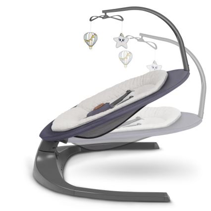 Lionelo - Dečja ljuljaška sa melodijom RALF 4xAA Grey Graphite + daljinski upravljač