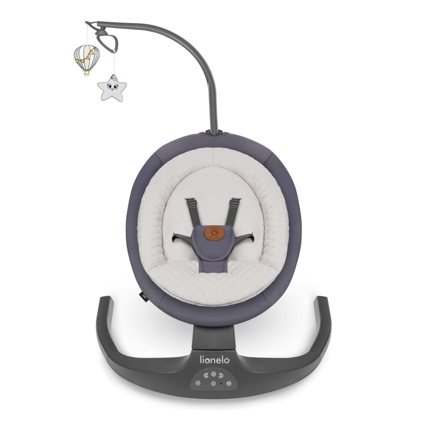 Lionelo - Dečja ljuljaška sa melodijom RALF 4xAA Grey Graphite + daljinski upravljač