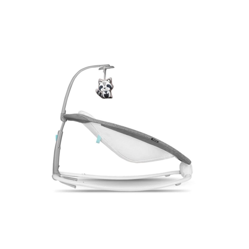 Lionelo - Dečja vibrirajuća ljuljaška sa melodijom PASCAL 2xAA siva/tirkizna