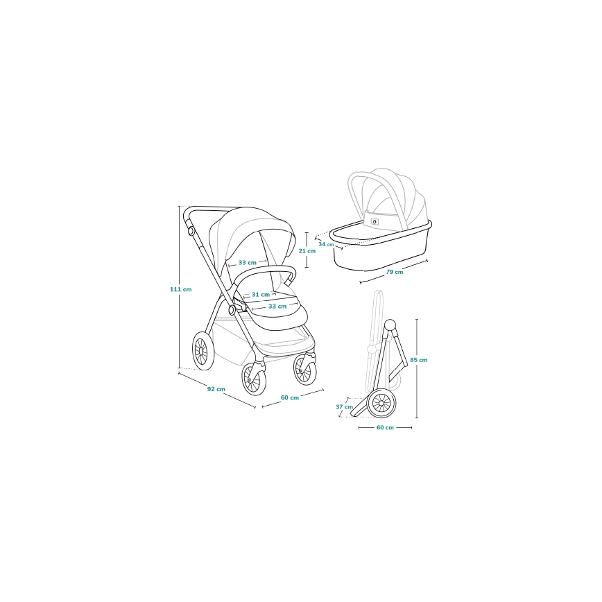 Lionelo - Kombinovana kolica 3u1 BIANKA Bež pesak