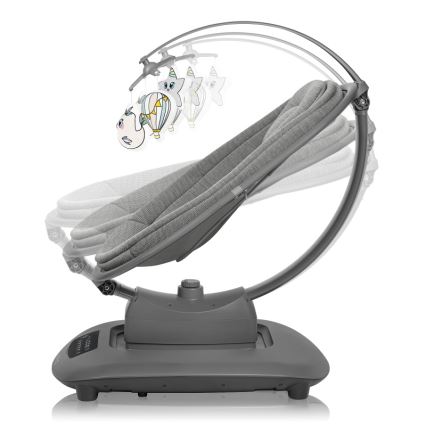 Lionelo - Ljuljaška za bebe sa melodijom BLOSSOM Grey Concrete + daljinsko upravljanje