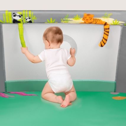 Lionelo - Ograda za igru MILLE PLUS sivo-zelena