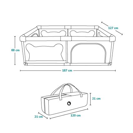 Lionelo - Ograda za igru WILLOW, siva