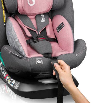 Lionelo - Autosedište sa rotirajućom bazom BASTIAAN ONE i-Size 40-150 cm Pink Rose