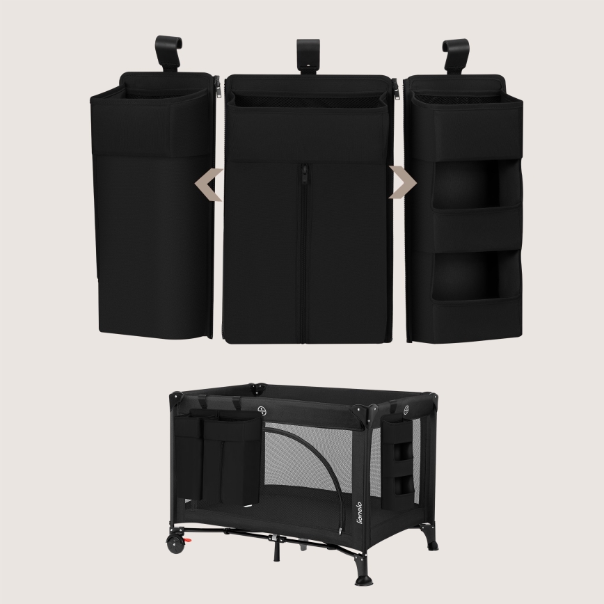 Lionelo - Organizer za krevetac 3u1 SIDEPOCKET Crna