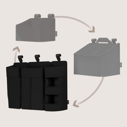 Lionelo - Organizer za krevetac 3u1 SIDEPOCKET Crna