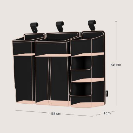 Lionelo - Organizer za krevetac 3u1 SIDEPOCKET Crna