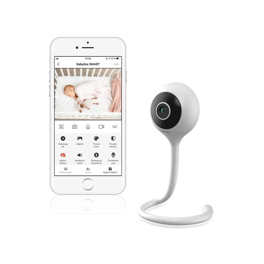 Lionelo - Pametan bebi-fon BABYLINE SMART Wi‑Fi White