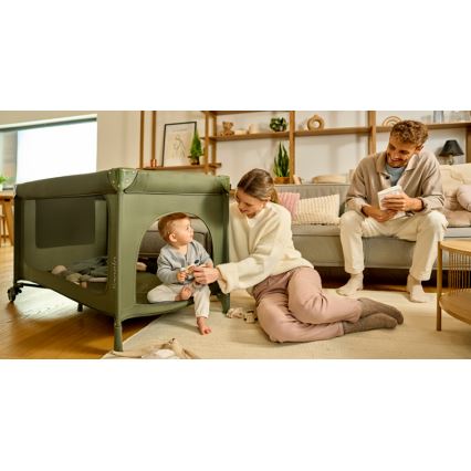 Lionelo - Prenosivi krevetac JASMIN EASY FOLD, maslinasto zelene boje