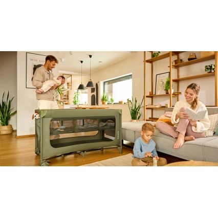 Lionelo - Prenosivi krevetac JASMIN EASY FOLD, maslinasto zelene boje