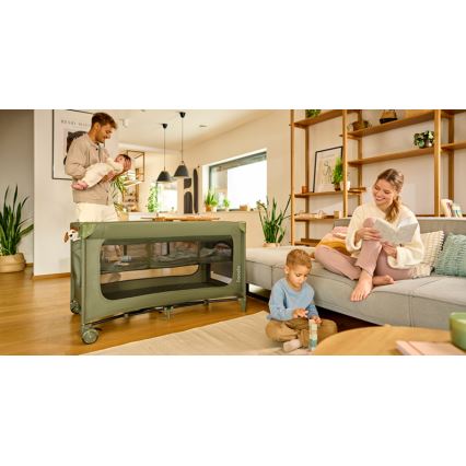 Lionelo - Prenosivi krevetac JASMIN EASY FOLD, maslinasto zelene boje