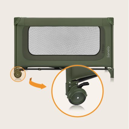 Lionelo - Prenosivi krevetac JASMIN EASY FOLD, maslinasto zelene boje