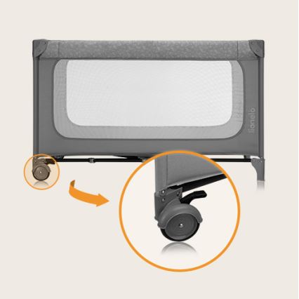 Lionelo - Prenosni krevetac JASMIN EASY FOLD Grey Stone