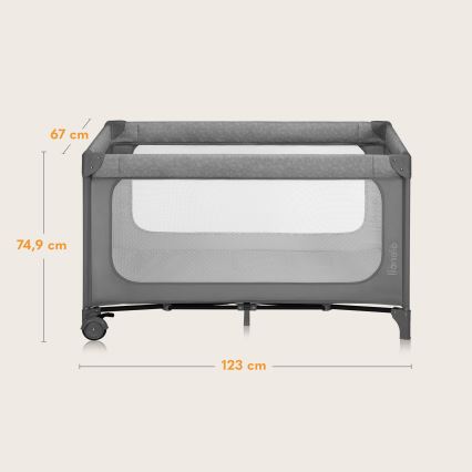 Lionelo - Prenosni krevetac JASMIN EASY FOLD Grey Stone