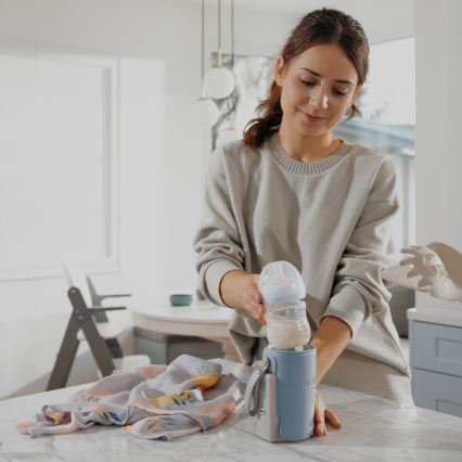 Lionelo - Punivi grejač bočica THERMUP GO PLUS 10W/5V plava/siva