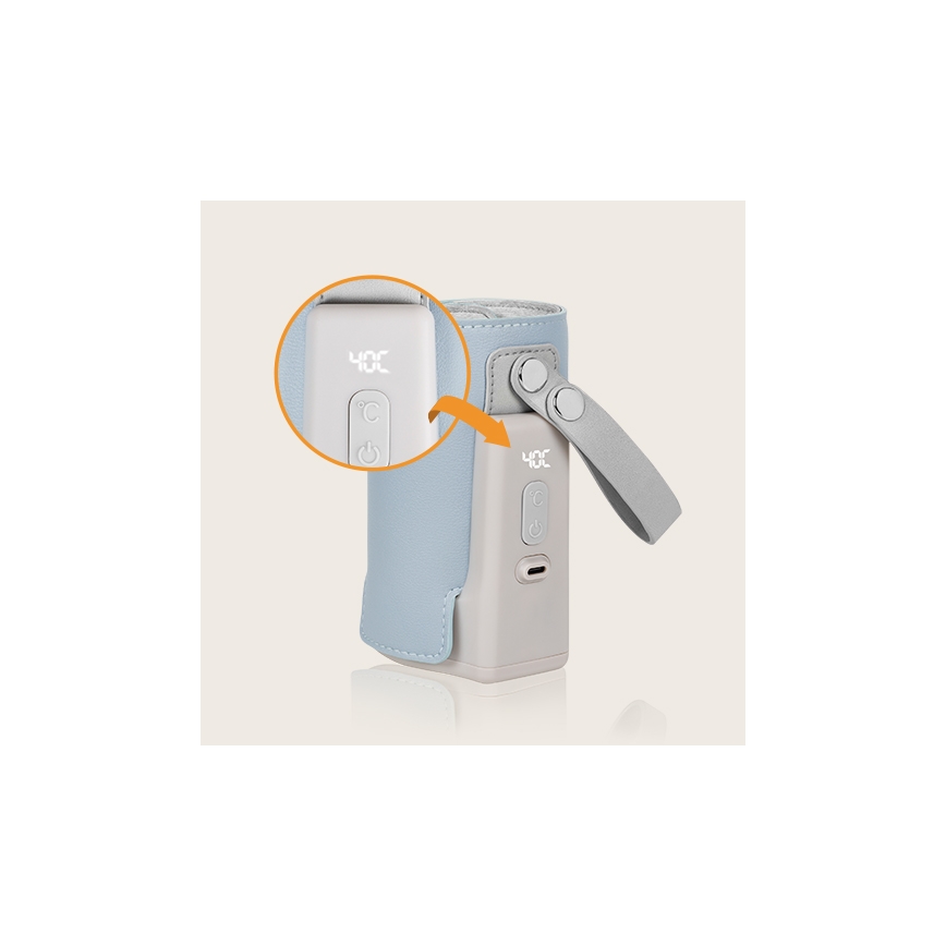 Lionelo - Punivi grejač bočica THERMUP GO PLUS 10W/5V plava/siva