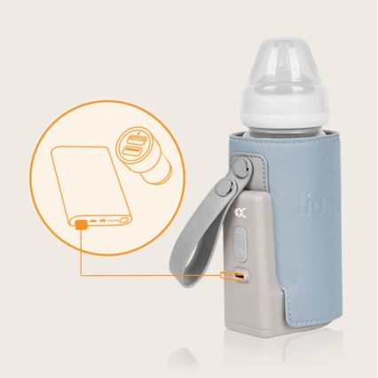 Lionelo - Punivi grejač bočica THERMUP GO PLUS 10W/5V plava/siva