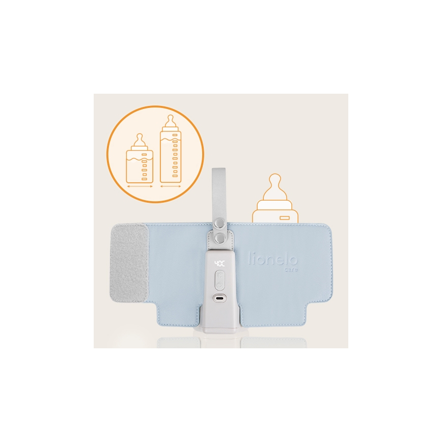 Lionelo - Punivi grejač bočica THERMUP GO PLUS 10W/5V plava/siva