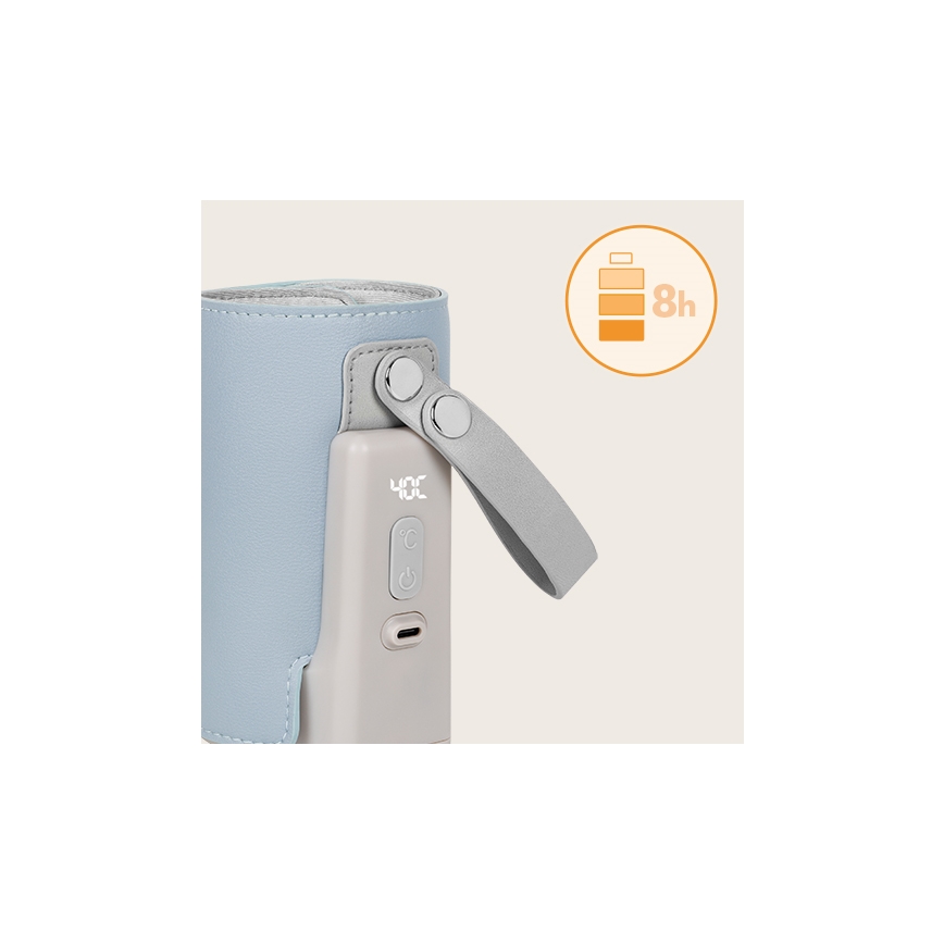 Lionelo - Punivi grejač bočica THERMUP GO PLUS 10W/5V plava/siva