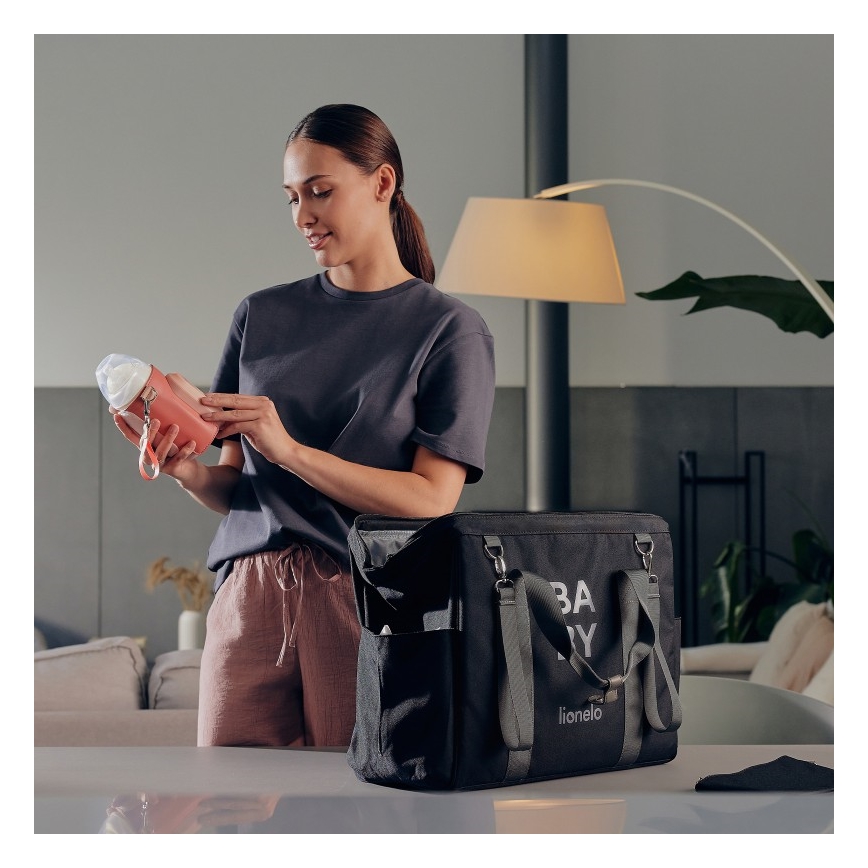 Lionelo - Punjivi grejač bočica THERMUP GO EVO 18W/5V ružičasta