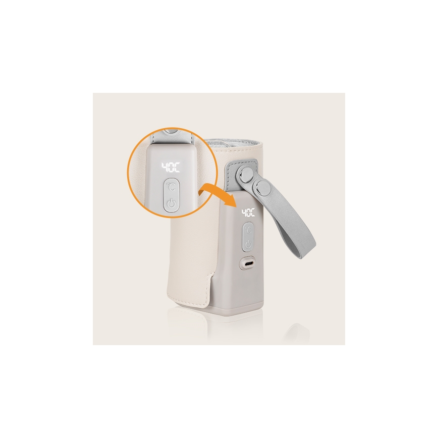 Lionelo - Punjivi grejač za flašice THERMUP GO PLUS 10W/5V bež