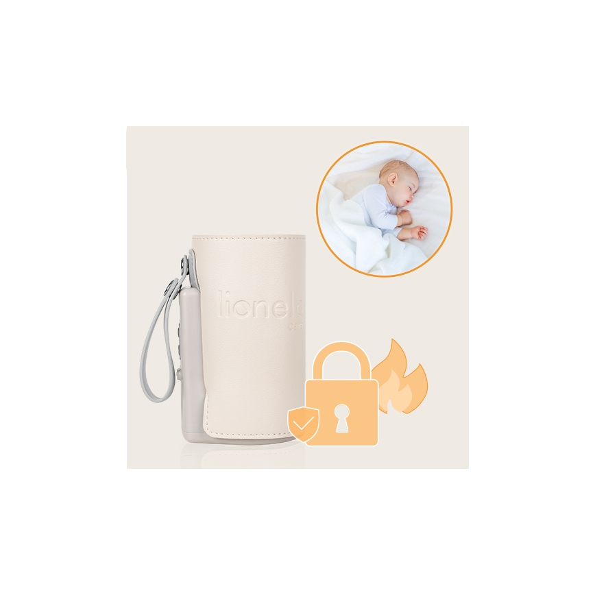 Lionelo - Punjivi grejač za flašice THERMUP GO PLUS 10W/5V bež