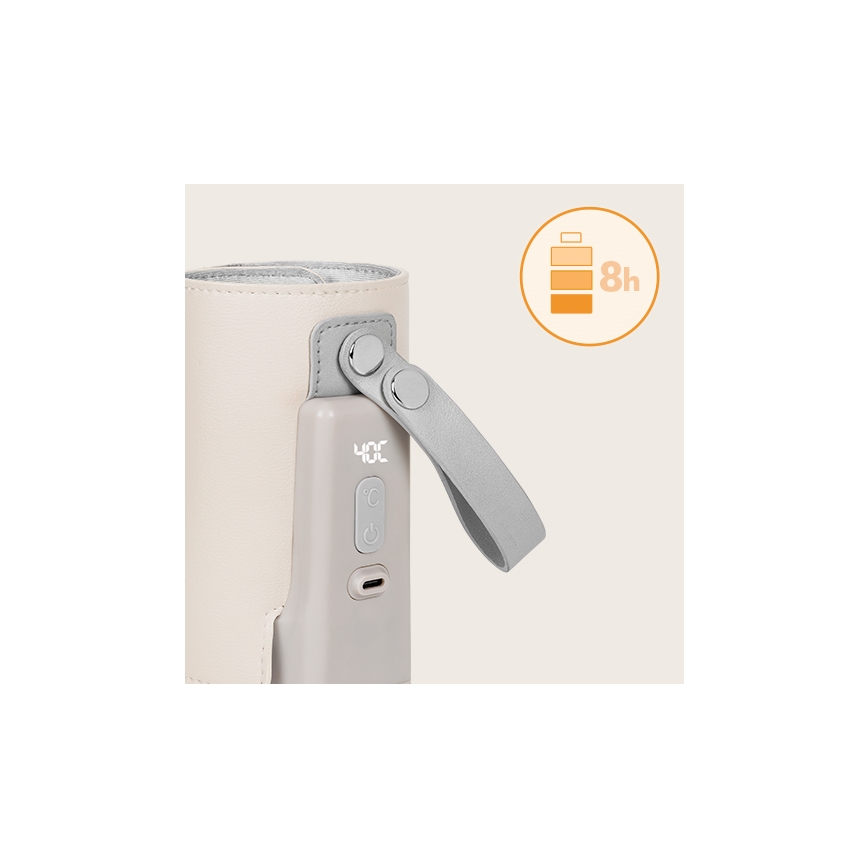 Lionelo - Punjivi grejač za flašice THERMUP GO PLUS 10W/5V bež