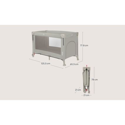 Lionelo - Putni krevetac 3u1 ELLEN Beige Sand