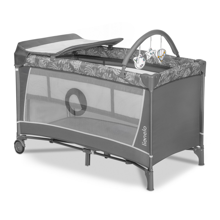 Lionelo - Putni krevetac FLOWER Grey Stone